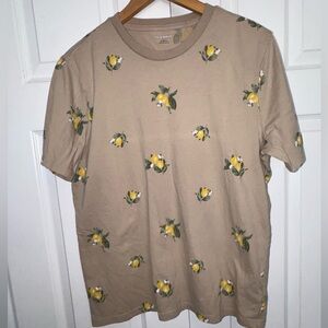 Old Navy Lemon Print Soft-Washed Tee | Medium | Summer Citrus Graphic T-Shirt